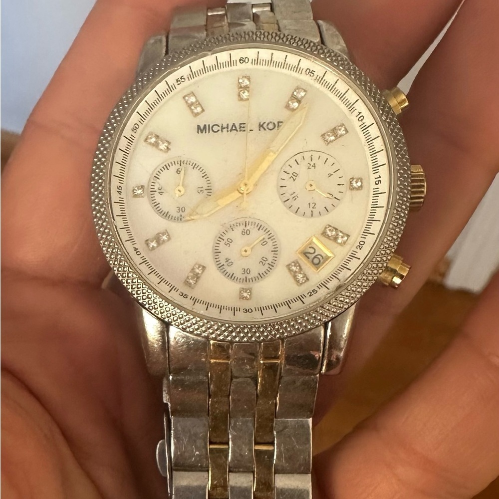 Michael Kors Two-Tone Chronograph Ladies’ Watch “As-Is” condition - Picture 2 of 9